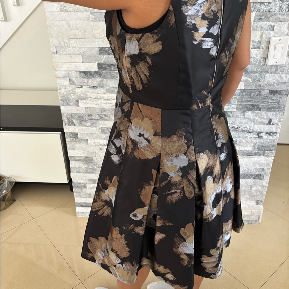 Tommy Hilfiger Black and Gold Floral Mini Dress - Picture 3 of 5
